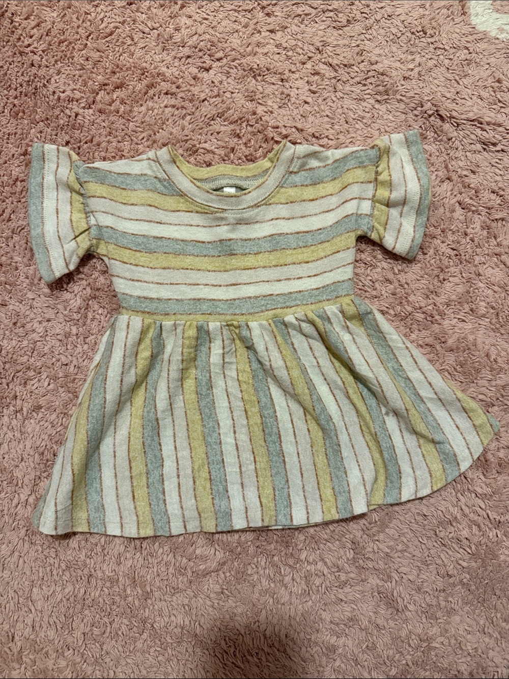 Rylee + Cru Striped Pastel Green, Blue & Cream Kids Dress